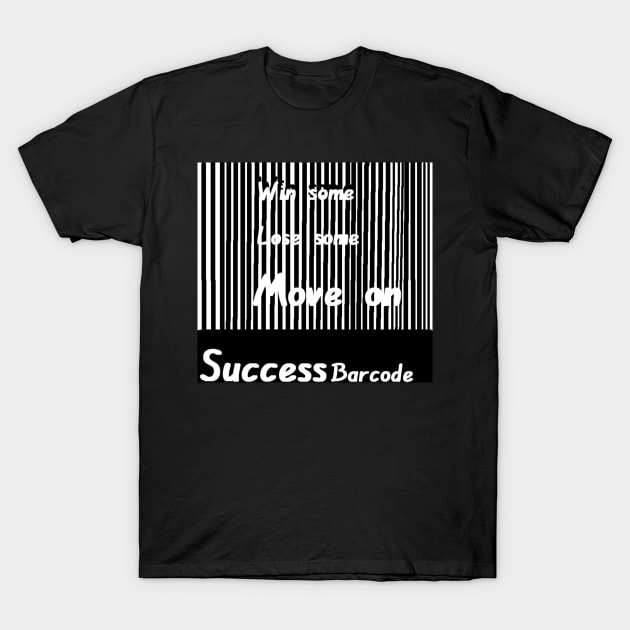 Success Barcode illustration on Black Background T-Shirt by 2triadstore